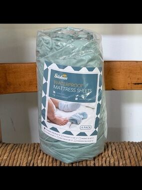 New Biloban 2-pack Green Waterproof Fitted Crib Sheets